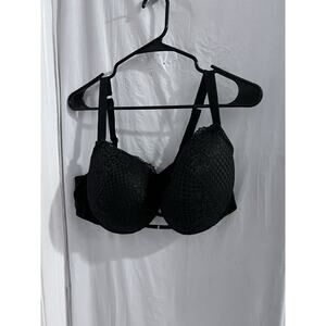 Cacique Black Lace Boost Balconies Bra Sz 42DD